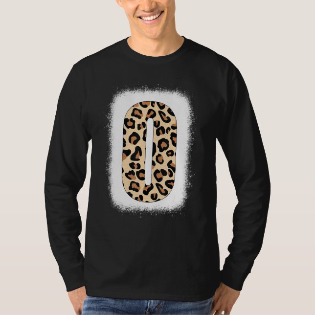 Cheetah Print Letter O  Initial Letter O Leopard B T-Shirt (Front)