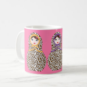 Cheetah Print Matryoshka Coffee Mug