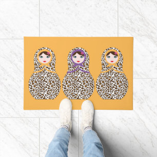 Cheetah Print Matryoshka Doormat
