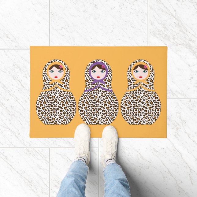 Cheetah Print Matryoshka Doormat  (Indoor)