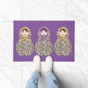 Cheetah Print Matryoshka Doormat 