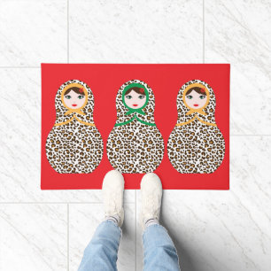 Cheetah Print Matryoshka Doormat