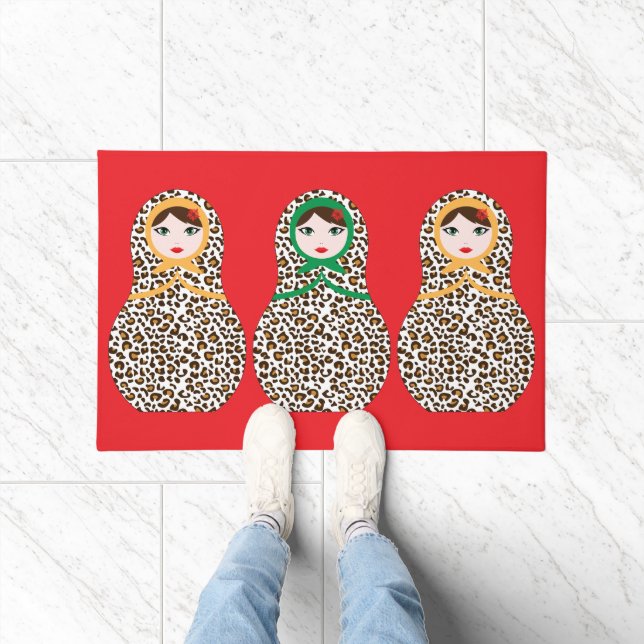 Cheetah Print Matryoshka Doormat  (Indoor)