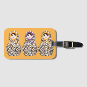 Cheetah Print Matryoshka Luggage Tag 