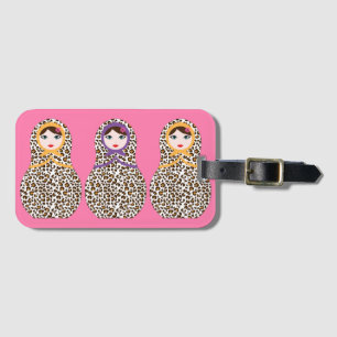 Cheetah Print Matryoshka Luggage Tag