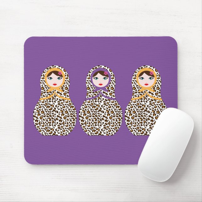 Cheetah Print Matryoshka Mousepad (With Mouse)
