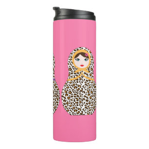 Cheetah Print Matryoshka Thermal Tumbler 