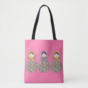 Cheetah Print Matryoshka Tote Bag