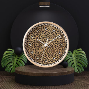 Cheetah Print pattern  Clock
