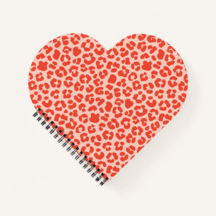 Cheetah Print Pattern Red Notebook