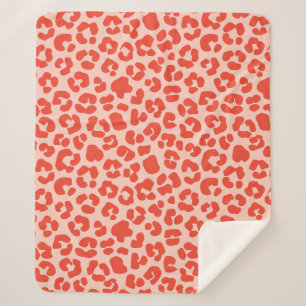 Cheetah Print Pattern Red Sherpa Blanket