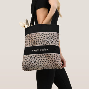 Cheetah Print Personalise Tote Bag