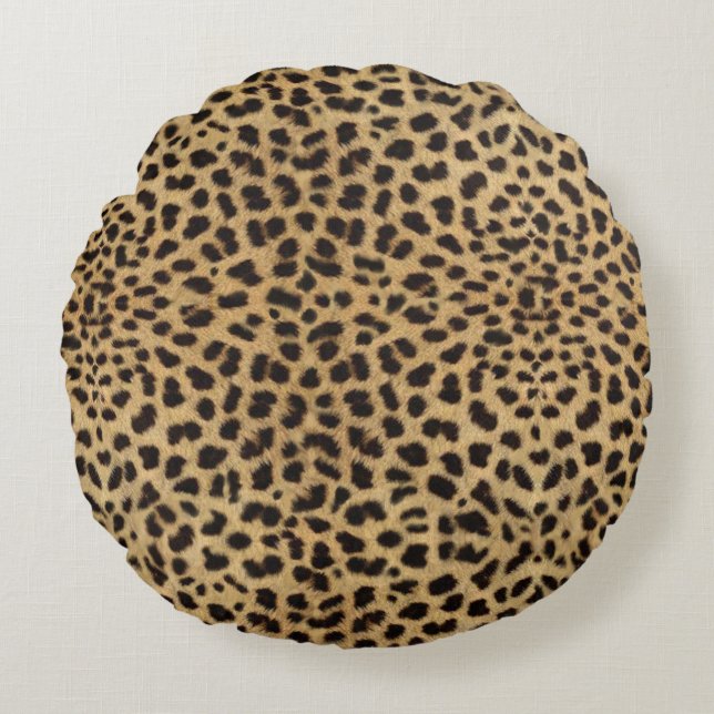 Cheetah Print Round Cushion (Front)