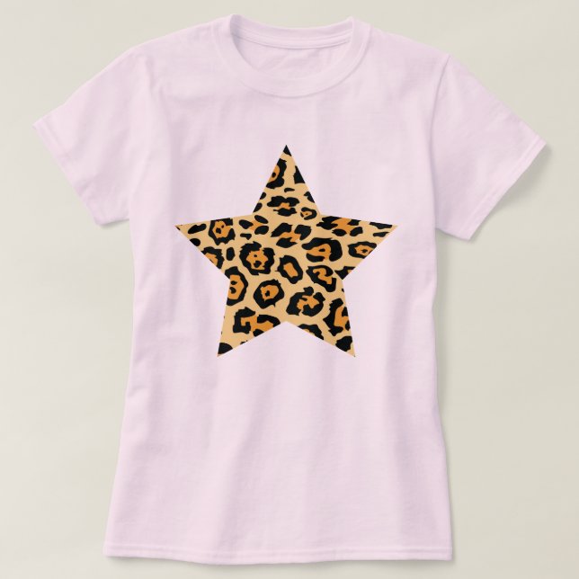 Cheetah Print Star T-Shirt (Design Front)