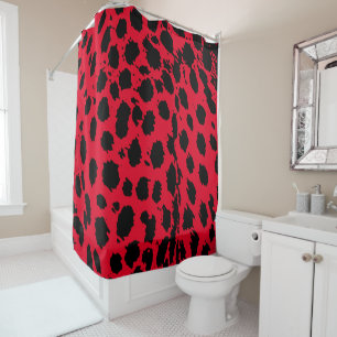 Cheetah Red Shower Curtain