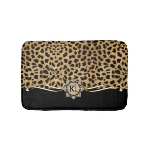 Cheetah Rosette Monogram CRMX Bath Mat