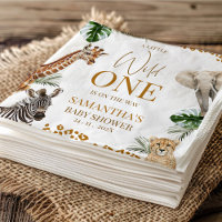 Cheetah Safari Wild One Baby Shower Paper