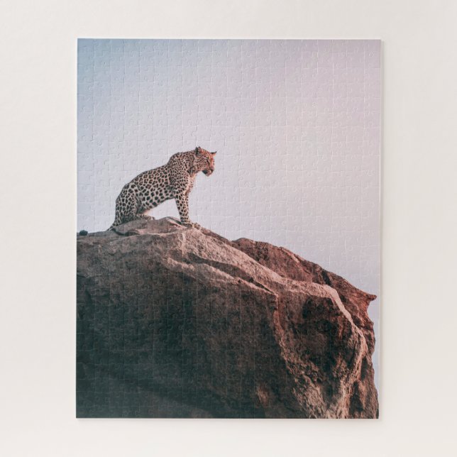 Cheetah Sitting on a Rock Big Cat Wildlife Jigsaw Puzzle (Vertical)