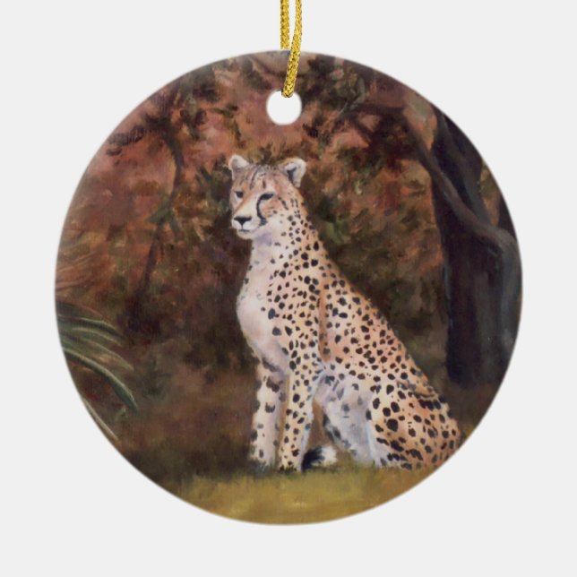 Cheetah Sitting Proud Ornament (Front)