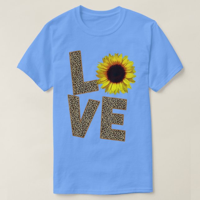 Cheetah Skin Love Vintage Sunflower Sunflower  T-Shirt (Design Front)