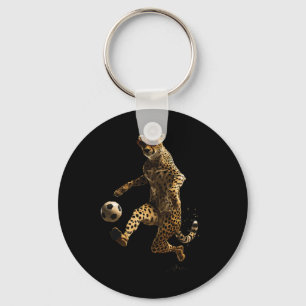 Cheetah Soccer Footll Key Ring