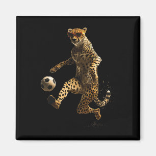 Cheetah Soccer Footll Magnet