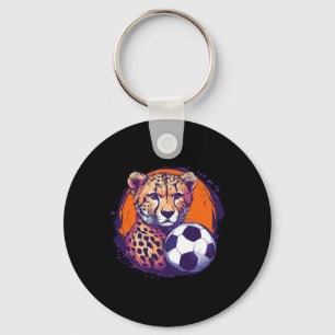 Cheetah Soccer Spirit Key Ring