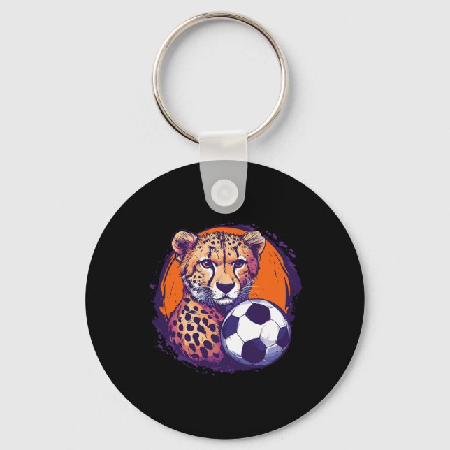Cheetah Soccer Spirit  Key Ring (Front)