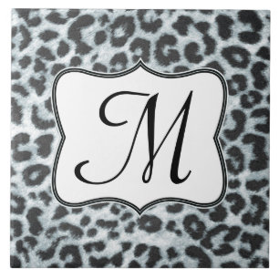 Cheetah Spot Animal Print Monogram Display Tile