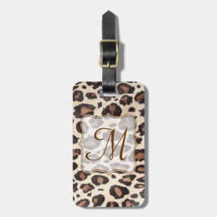 Cheetah Spot Animal Print Monogram Luggage Tag
