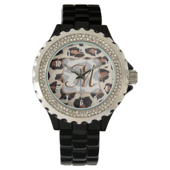 Cheetah Spot Animal Print Wild Cat Safari Watch (Front)