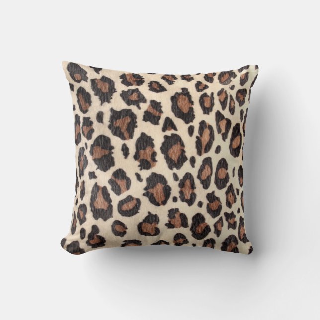 Cheetah Spot Animal Print Wild Throw Couch Pillow (Front)
