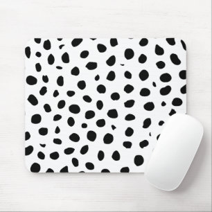 Cheetah Spots Black White Mouse Pad