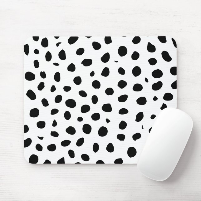 Cheetah Spots Black White  Mouse Pad (With Mouse)
