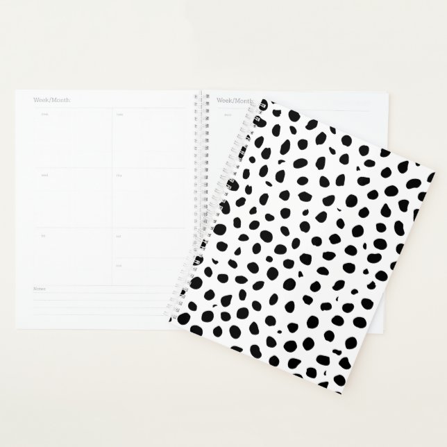 Cheetah Spots Black White  Planner (Display)