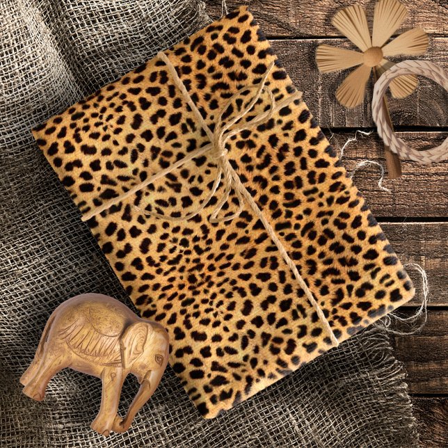 Cheetah Spots Pattern Gold Black ID1155 Wrapping Paper (Creator Uploaded)