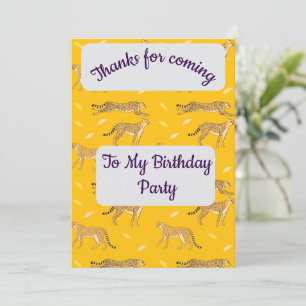 Cheetah Thank you Card