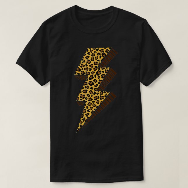Cheetah Thunder Bolt Leopard Lightning Bolt  T-Shirt (Design Front)
