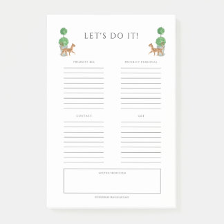 Cheetah & topiary 4 x 6 To Do notes