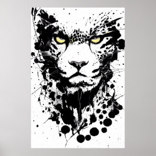 Cheetah Wild Nature Free Spirit Art Brush Painting Poster