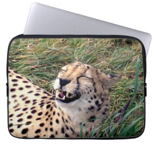 Cheetah With A Huge Grin On Her Face, Laptop Sleeve