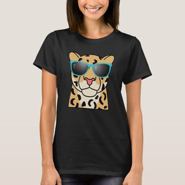 Cheetah With Sunglasses Outfit Love Big Cat T-Shirt (Front)