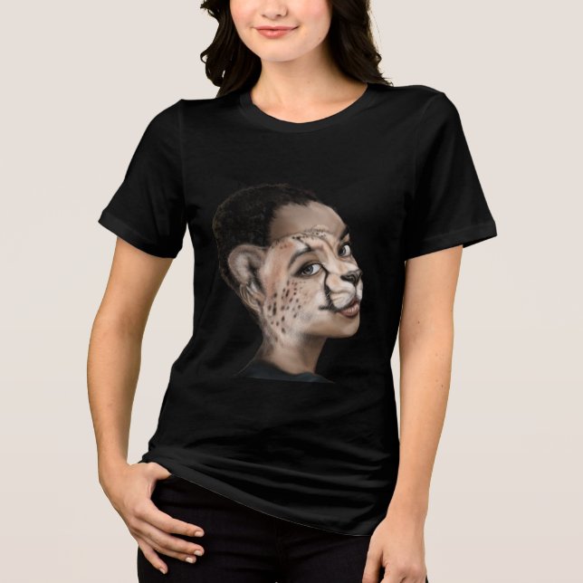 Cheetah Woman Tri-Blend Shirt (Front)