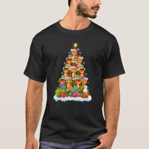Cheetah Xmas Holiday Cheetah Christmas Tree T-Shirt