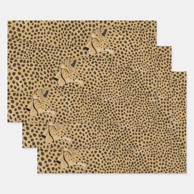 Cheetahs Wrapping Paper Sheets (Set)