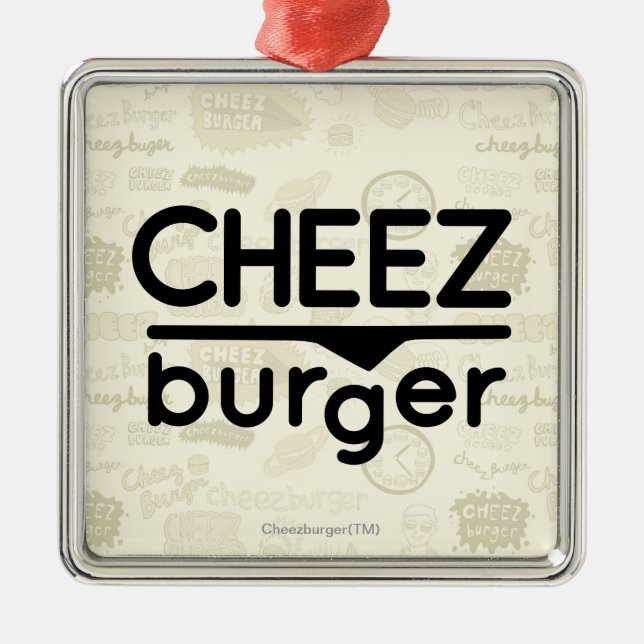 Cheezburger Logo (black) Metal Tree Decoration (Front)