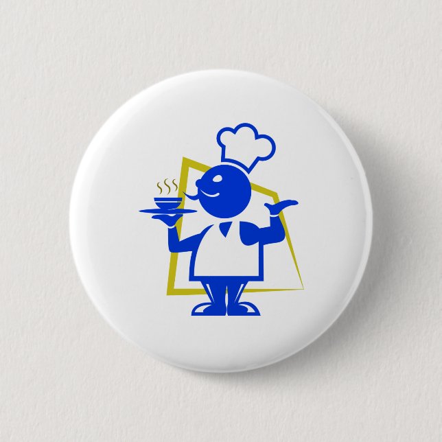 Chef 6 Cm Round Badge (Front)