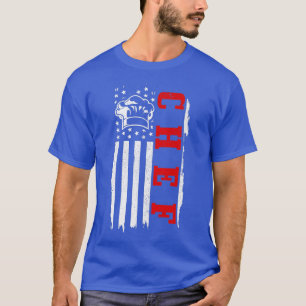 Chef American Flag Patriotic Cook Cooking BBQ Gril T-Shirt