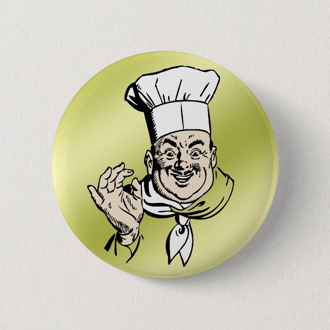 Chef approve 6 cm round badge (Front)
