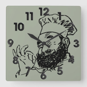 Chef approved square wall clock